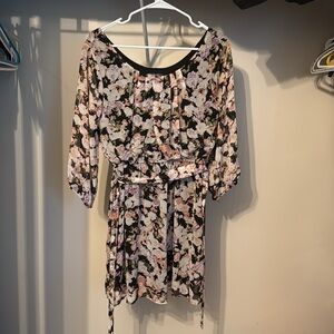 Lily Rose Black and Pink Floral Dress